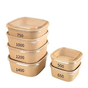 Square paper salad bowl