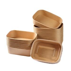 Rectangle paper salad bowl